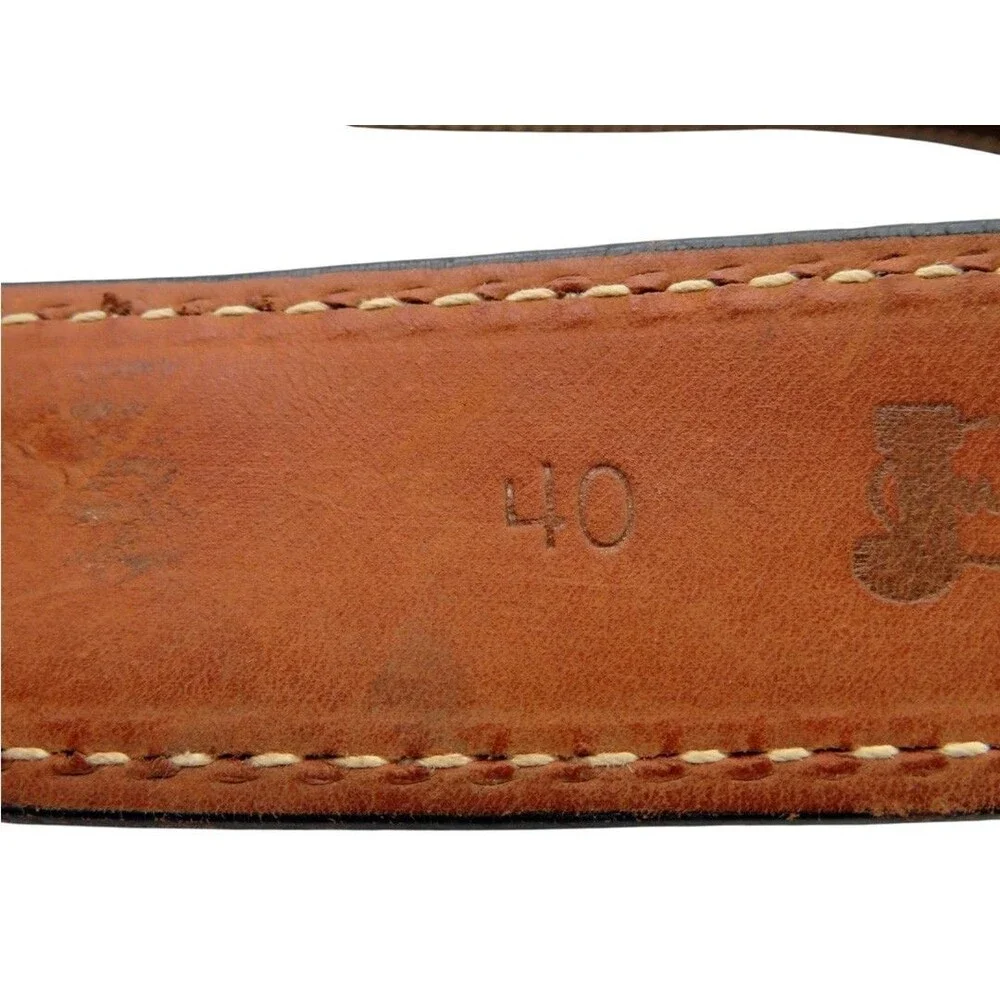 Vintage Justin Mens Leather Belt Size 40 Brown Suede Hair-on-Hide Western